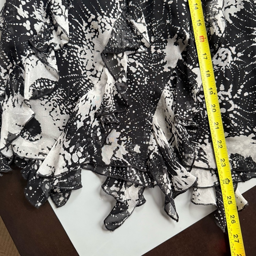 Bergamo Studio Silk Handkerchief Hem Ruffle Midi Skirt Abstract Whimsigoth 4 - Picture 7 of 7